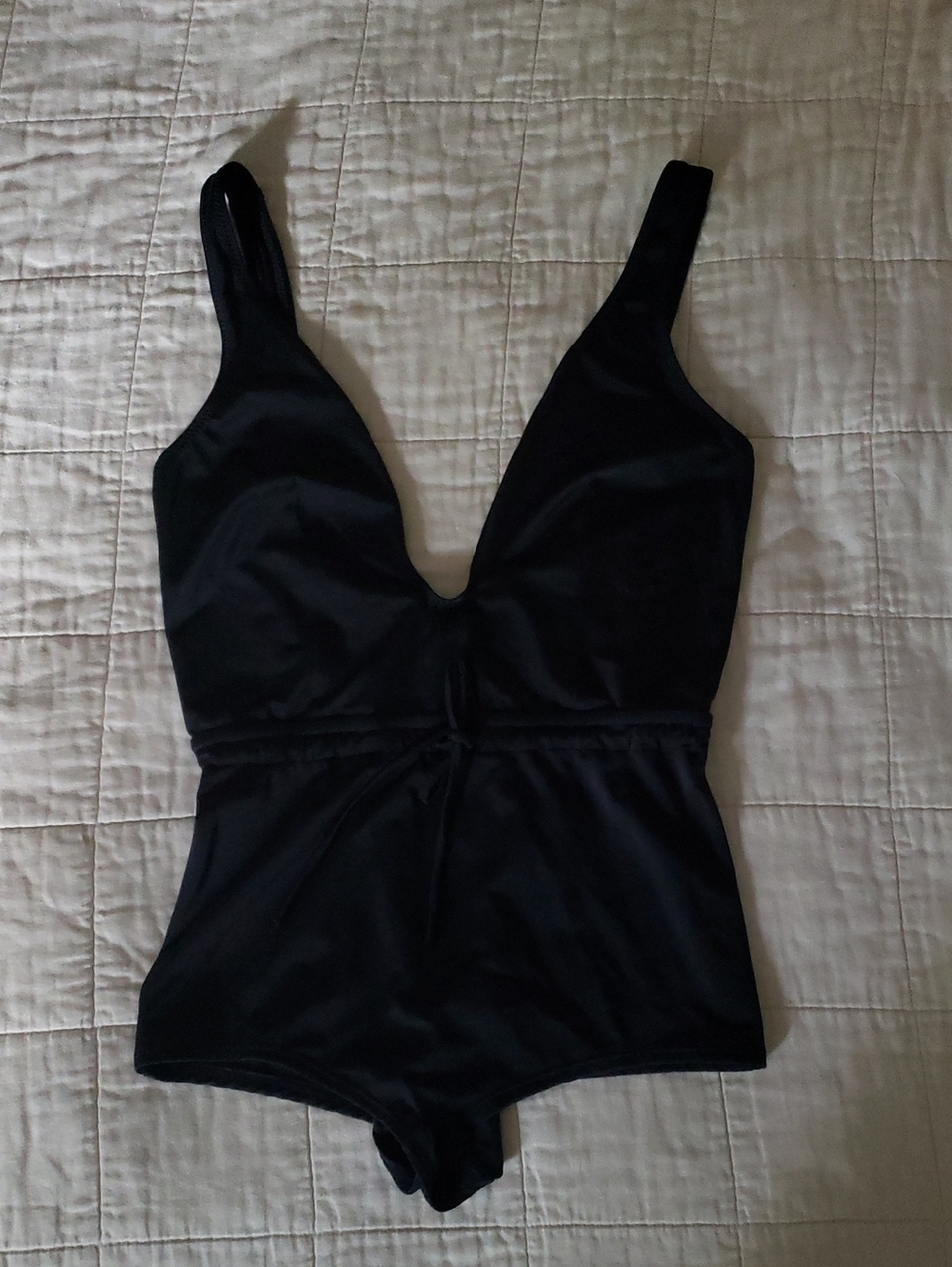 Solid & Striped Black Swimsuit One Piece Size Medium
